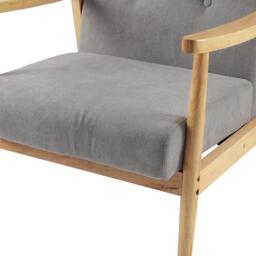 Kabinet UK Grey Modern Wood Frame Upholstered Armchair - thumbnail 8