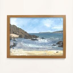 Laura Ashley Rocky Cove Print in a Wood Frame