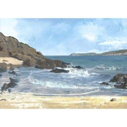 Laura Ashley Rocky Cove Print in a Wood Frame - thumbnail 3