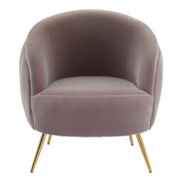 Fifty Five South Manhattan Mink Velvet Armchair - thumbnail 1