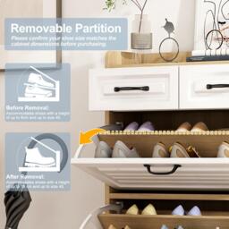 Urban Meuble Narrow Shoe Storage Cabinet with Drawers - thumbnail 8