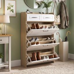 Urban Meuble Narrow Shoe Storage Cabinet with Drawers - thumbnail 4