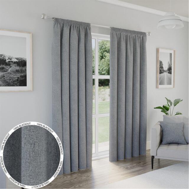 Enhanced Living Dallas 100% Blackout Textured Readymade Curtains - image 1