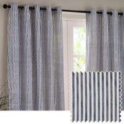 Yard Hebden Striped 100% Cotton Lined Eyelet Curtains - thumbnail 2