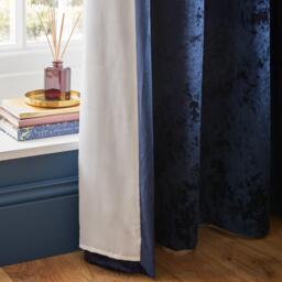 Catherine Lansfield Crushed Velvet Lined Eyelet Curtains - thumbnail 4