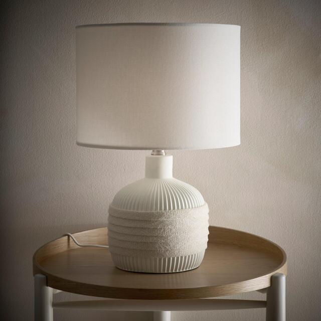 K Living Emilia 40cm Wrapped Ceramic Light Cream Table Lamp - image 1