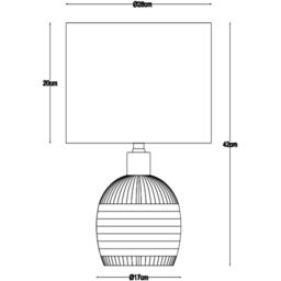 K Living Emilia 40cm Wrapped Ceramic Light Cream Table Lamp - thumbnail 3