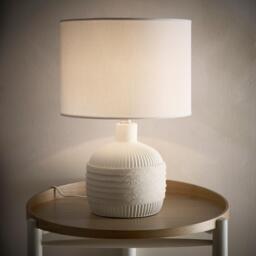 K Living Emilia 40cm Wrapped Ceramic Light Cream Table Lamp - thumbnail 2
