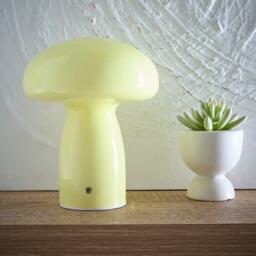K Living Cory Lemon Glass Mushroom Shape Recharge LED Lamp
