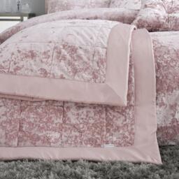 Catherine Lansfield Crushed Velvet Quilted Bedspread - thumbnail 1