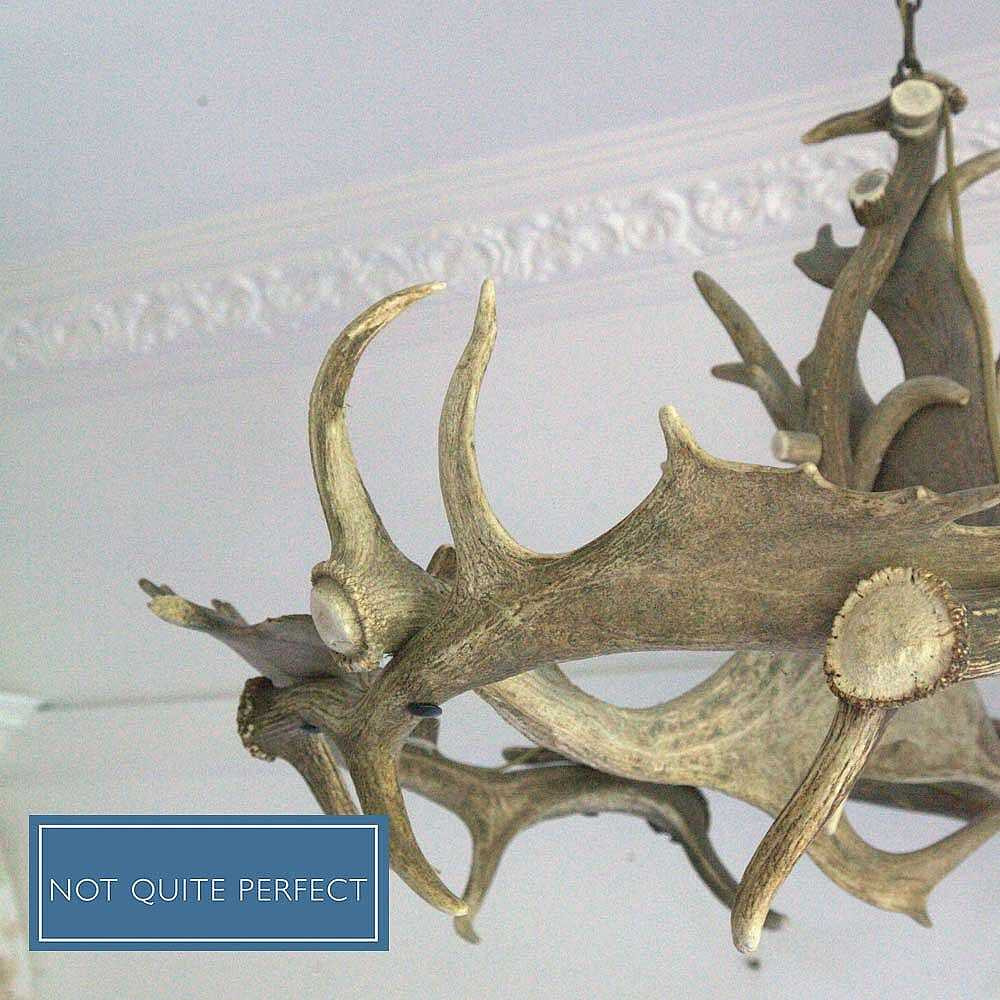 Fight Me Chandelier With Red Deer Antlers (Not Quite Perfect) - image 1