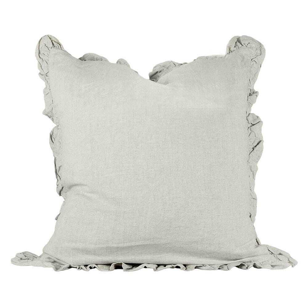 Olivia Ruffle Oatmeal Linen Cushion - image 1