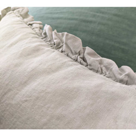 Olivia Ruffle Oatmeal Linen Cushion (Not Quite Perfect) - thumbnail 2