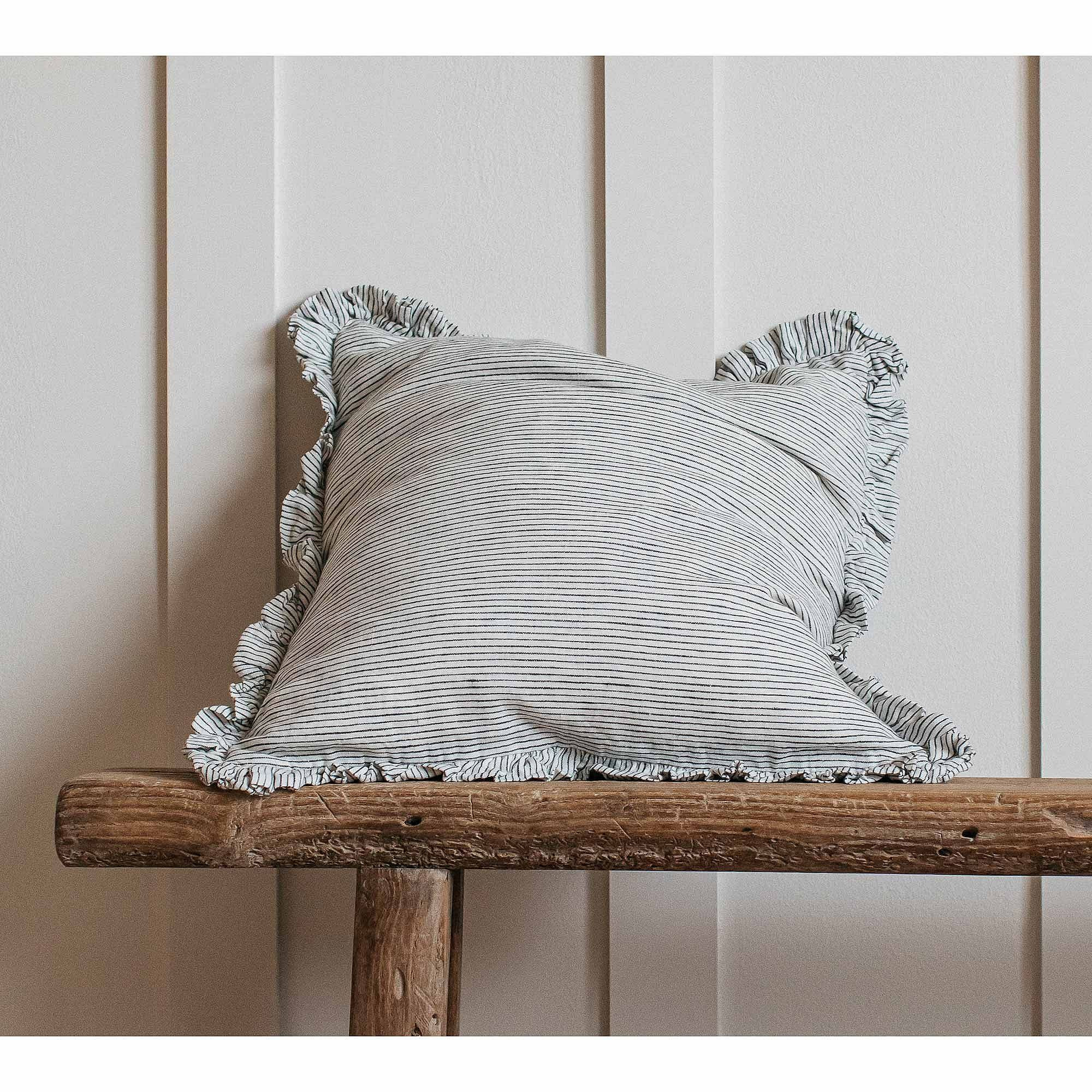 Oli Ruffle Cushion in Pinstripe - image 1