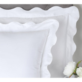Scalloped White Bed Linen Set (King Set) - thumbnail 2