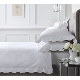 Scalloped White Bed Linen Set (King Set)