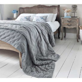 Peachskin Quilted Bedspread in French Grey (Grande) - thumbnail 1