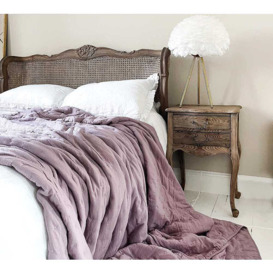 Peachskin Quilted Bedspread in Lilac Pink (Grande) - thumbnail 1