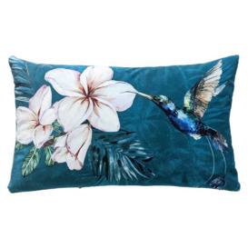 Hummingbird Blue Boudoir Cushion - thumbnail 1