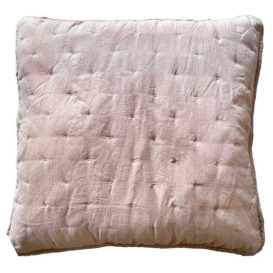 Peachskin Large Quilted Cushion Cover in Petal Pink