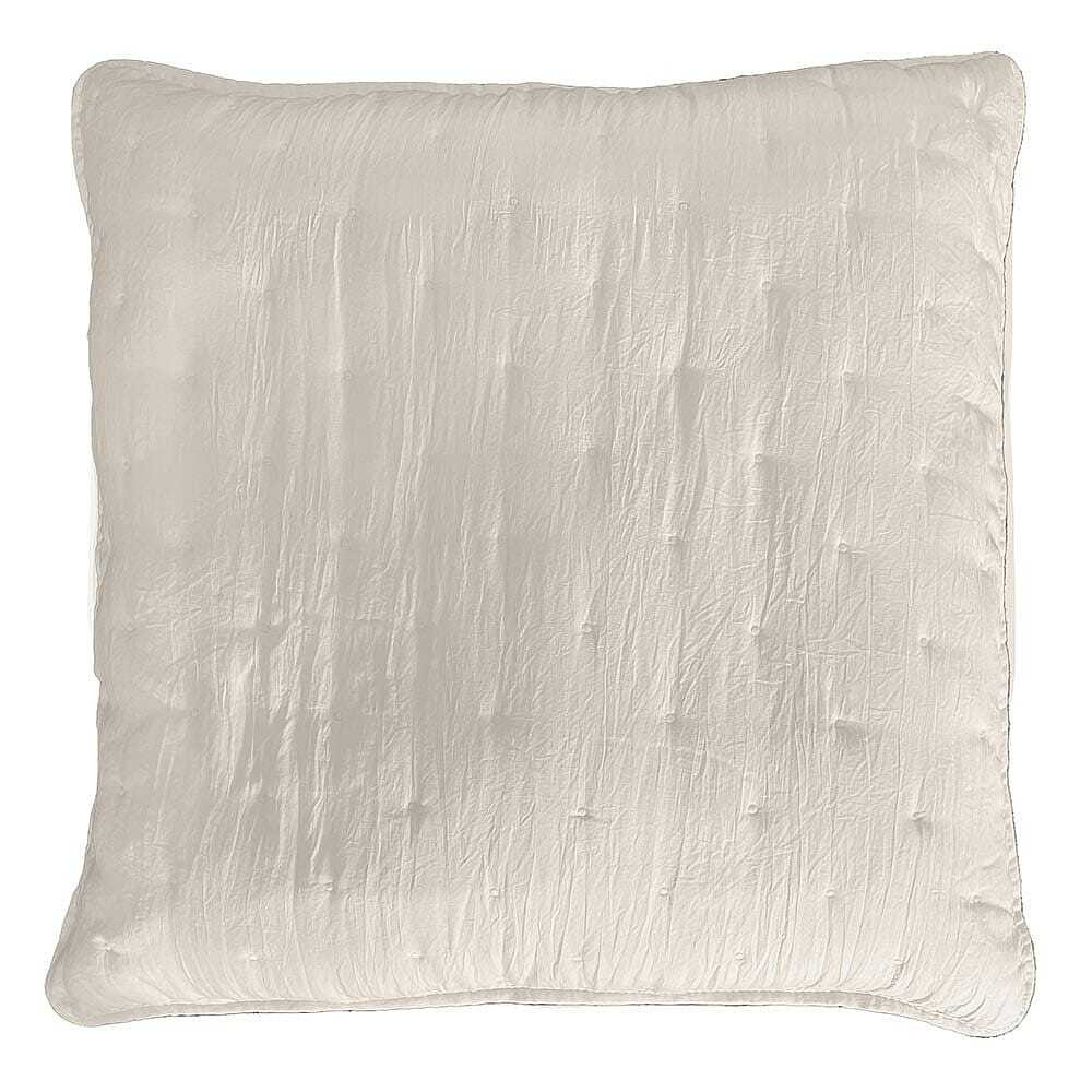 Peachskin Large Quilted Cushion Cover in Oatmeal - image 1