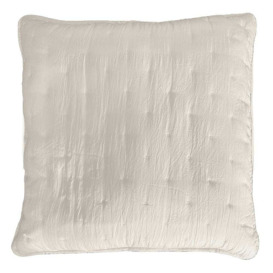 Peachskin Large Quilted Cushion Cover in Oatmeal - thumbnail 1