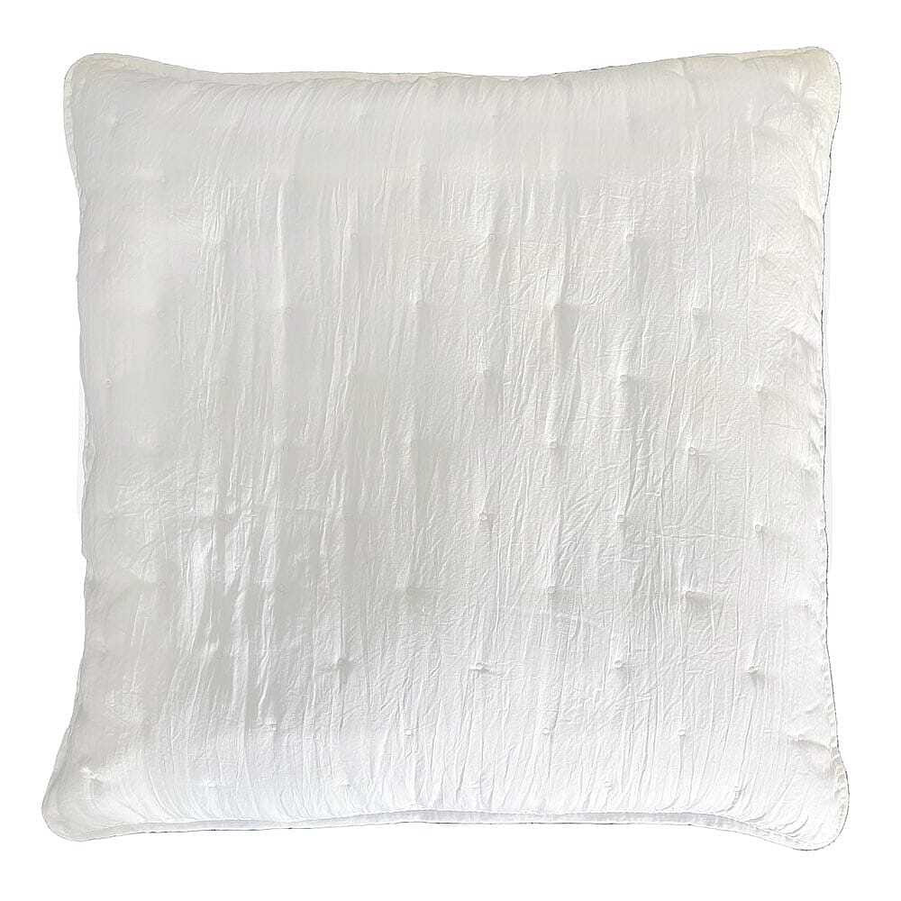 Peachskin Large Quilted Cushion Cover in Oyster White - image 1