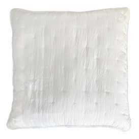 Peachskin Large Quilted Cushion Cover in Oyster White - thumbnail 1