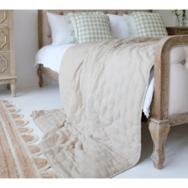 Peachskin Quilted Bedspread in Sand - thumbnail 1