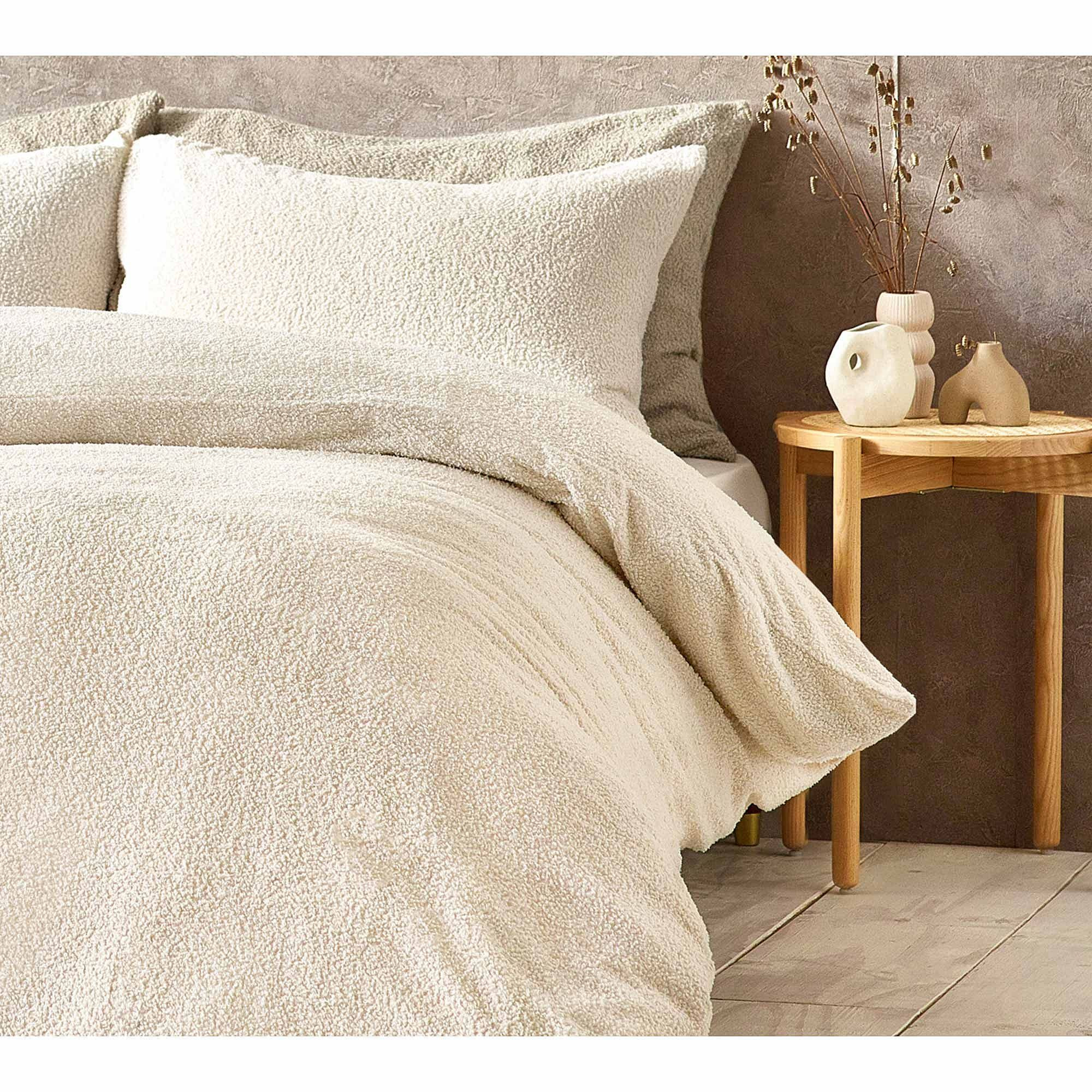 Bouclé Bed Linen Set in Oyster (Single Set) - image 1