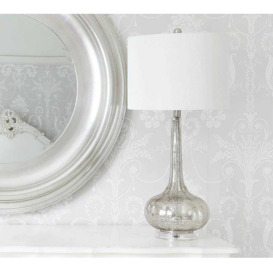 Serenity Tall Silver Glass Table Lamp - thumbnail 1