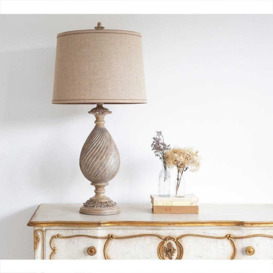 Longbarton Linen Distressed Table Lamp