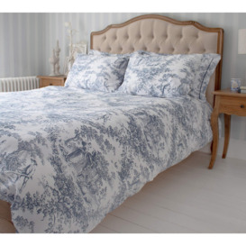 Country Toile Blue Bed Linen  (King Duvet Cover)