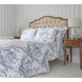 Country Toile Blue Bedspread