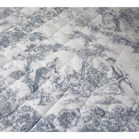 Country Toile Blue Bedspread - thumbnail 2