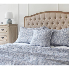 Cotswold Garden Pale Blue Reversible Bedspread and Pillow Sham Set - thumbnail 3