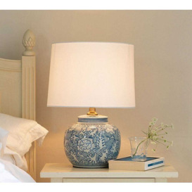 Chinoiserie Blue Ceramic Lamp - thumbnail 2
