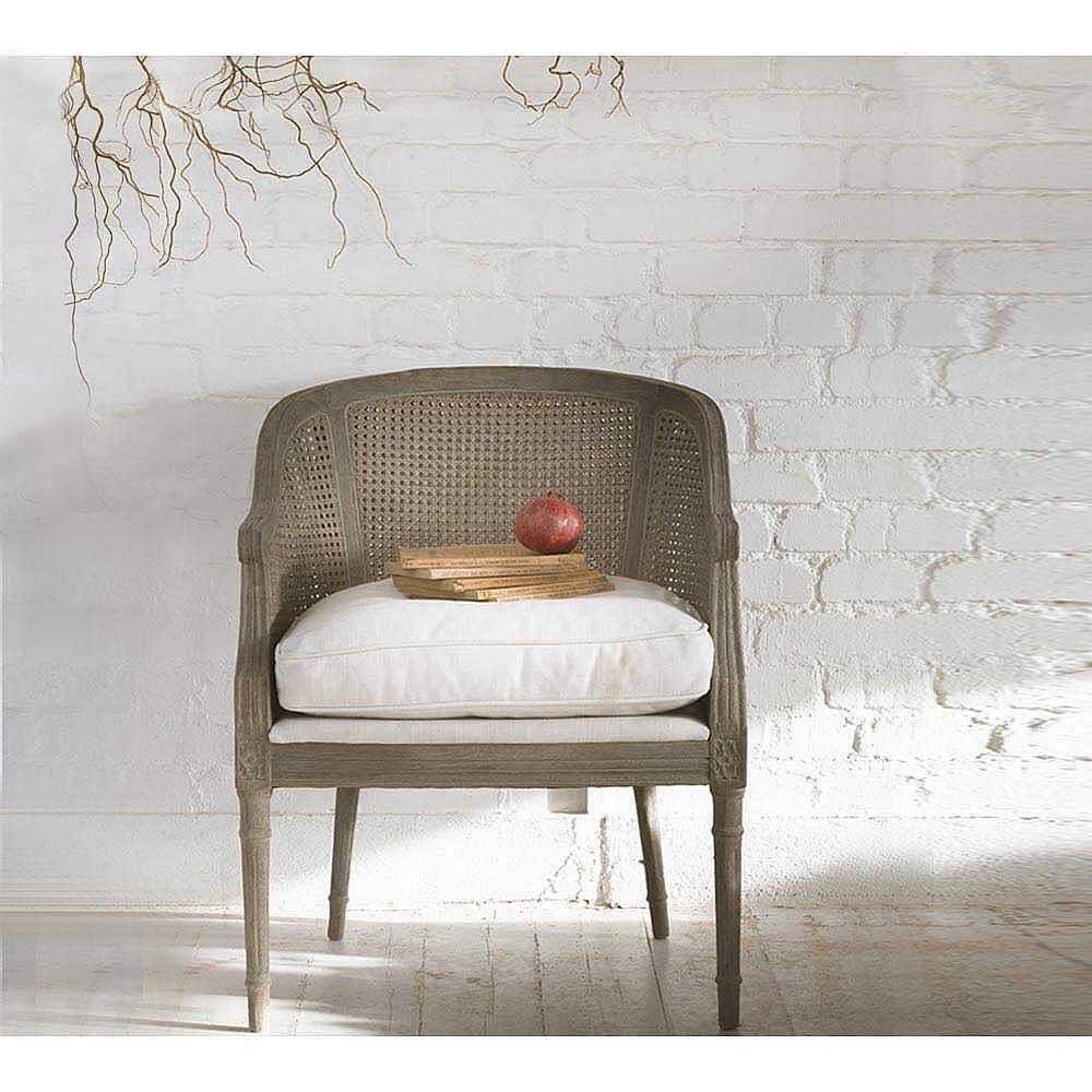 Claudia Rattan Upholstered Tub Chair - image 1