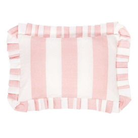 Mulberry Silk Soft Pink Striped Ruffle Boudoir Cushion - thumbnail 1