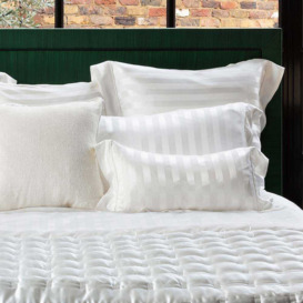 Mulberry Silk Bed Linen by Gingerlily in Ivory Stripe (Oxford Superking Pillowcase) - thumbnail 3