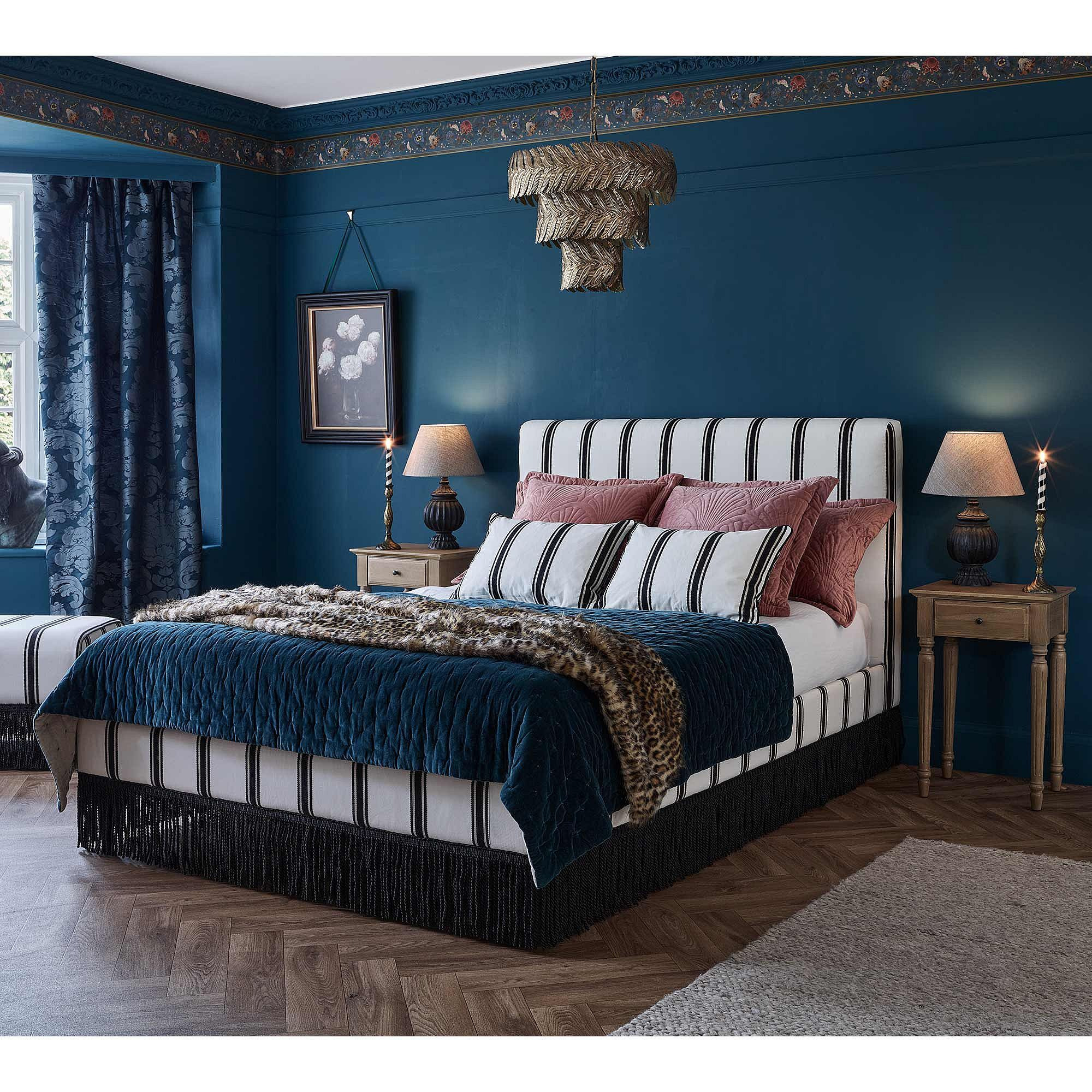 The Granville Stripe Upholstered Bed  (King Size Bed) - image 1