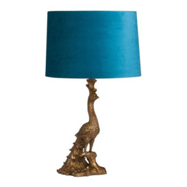 Large Gold Peacock Table Lamp - thumbnail 1