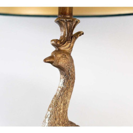 Large Gold Peacock Table Lamp - thumbnail 2
