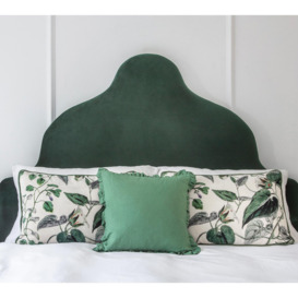 Hunter Green Velvet Upholstered Bed (Double Bed) - thumbnail 2