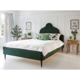 Hunter Green Velvet Upholstered Bed (Large Emperor Bed) - thumbnail 2