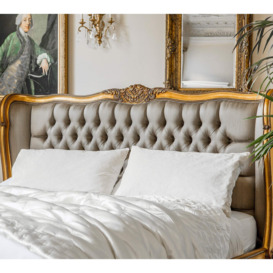 Palais de Versailles Luxury Gold Upholstered Bed (King) - thumbnail 2