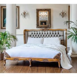 Palais de Versailles Luxury Gold Upholstered Bed (King) - thumbnail 1