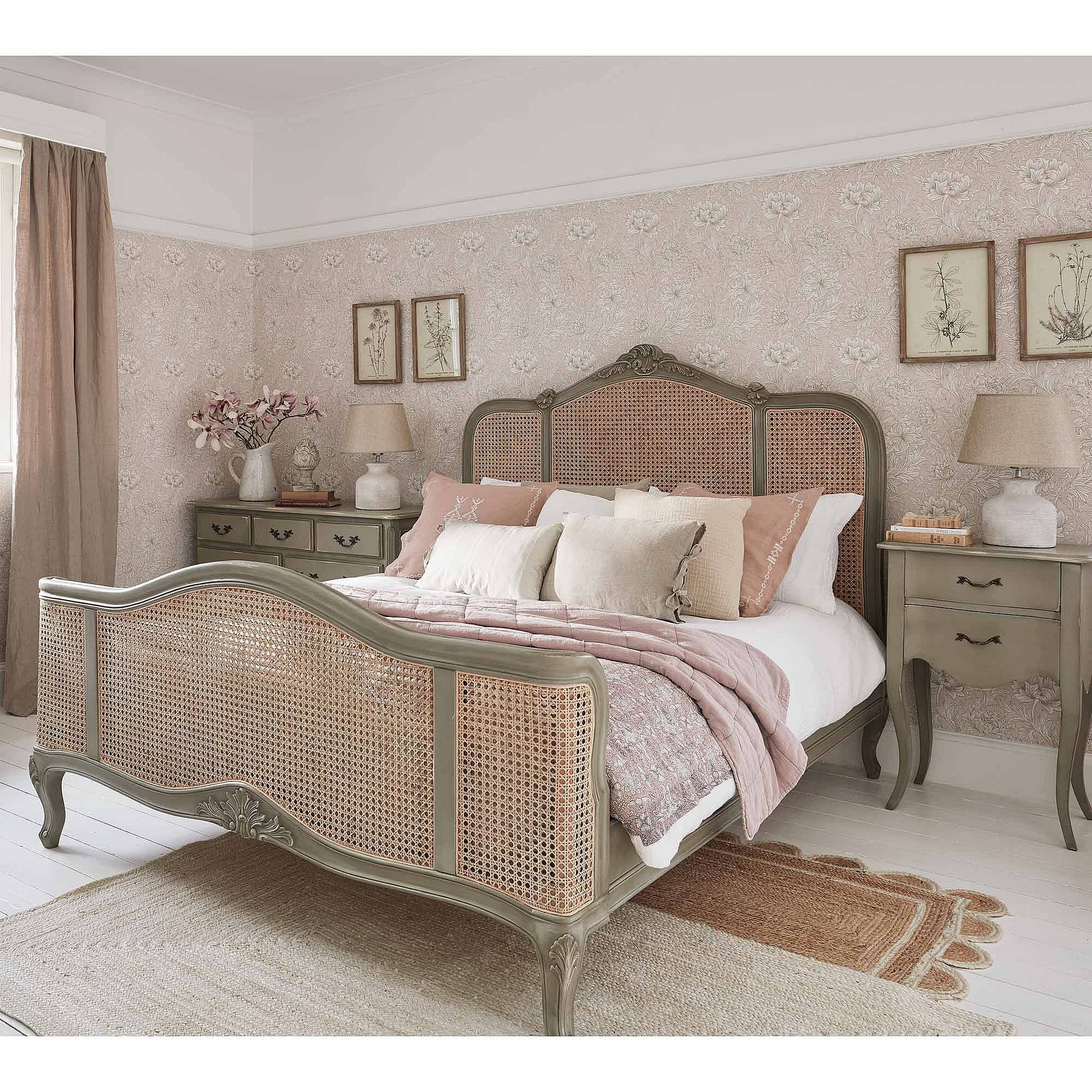 Normandy Rattan Painted Luxury French Bed (King) - image 1