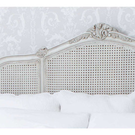 French Grey Painted Rattan Bed (Superking) - thumbnail 2
