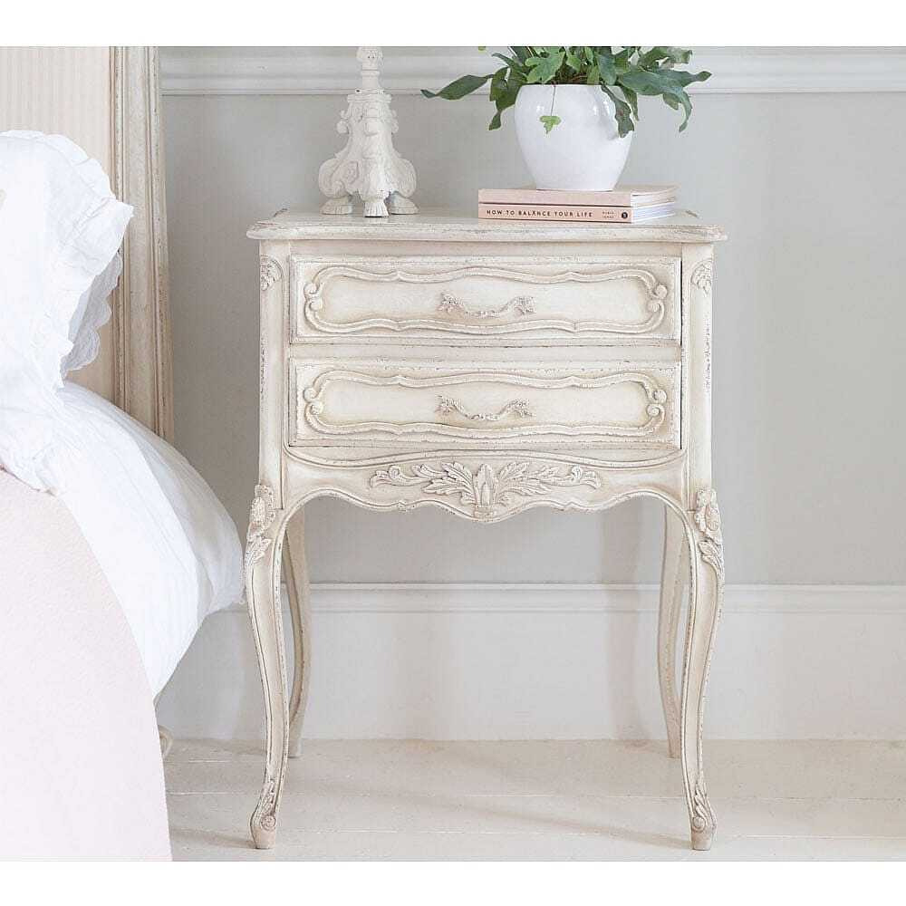 Delphine Distressed Painted Bedside Table - image 1